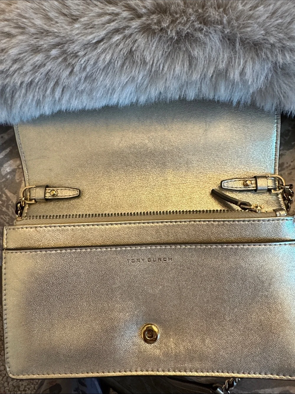 Tory Burch Savannah Metallic Gold Crossbody